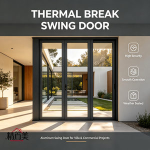 Thermal Break Aluminium Double Glass Swing Door