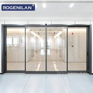 Commercial aluminum automatic storefront sliding door