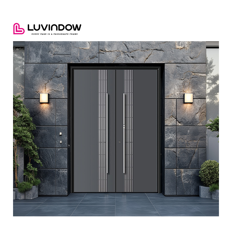 Fireproof Secure 3D Carving Aluminum Front Entry Doors for North American Residential Builder Projects