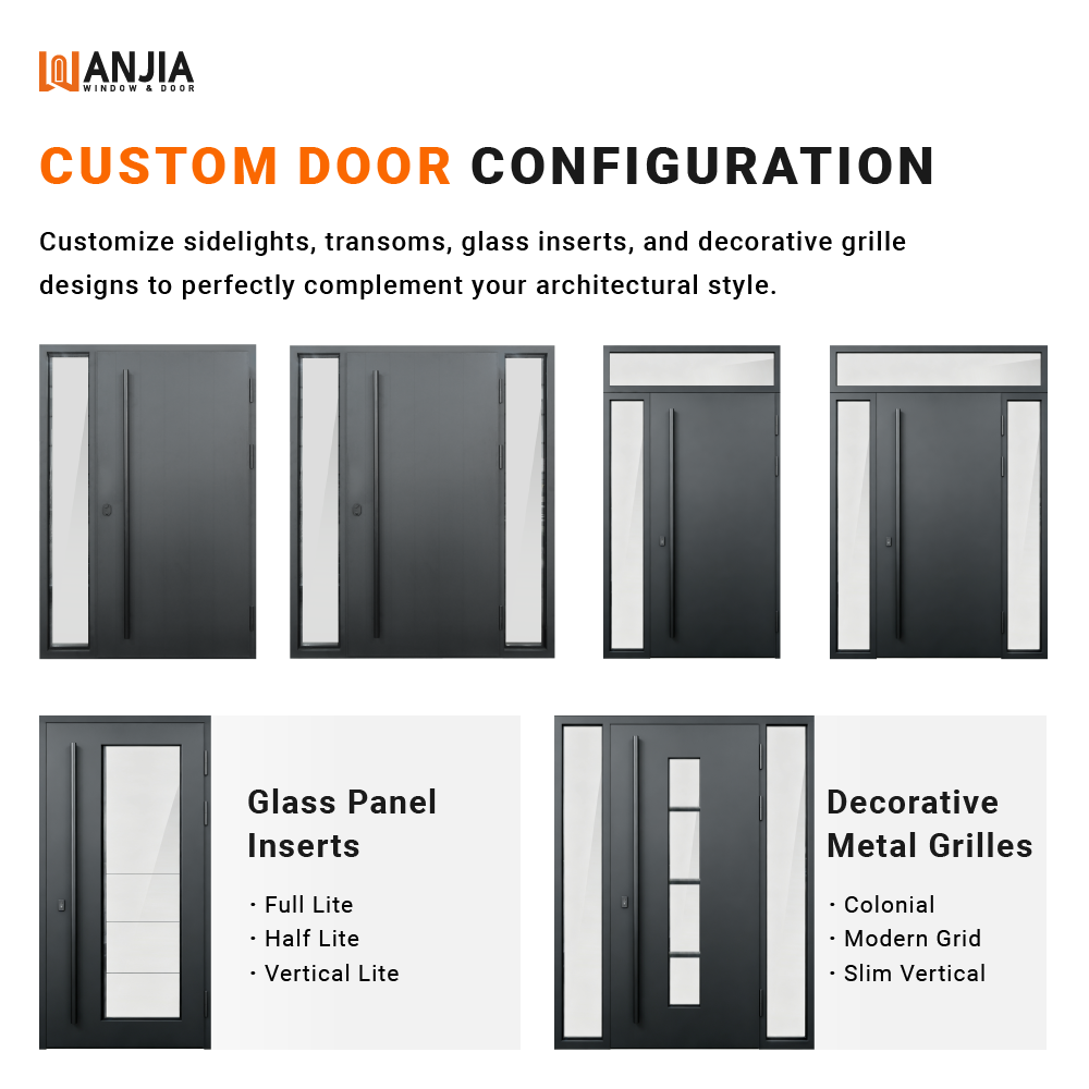 Modern Design Entry Pivot Door House Home Aluminum Security Door Factory Direct Metal Aluminum Entry Door