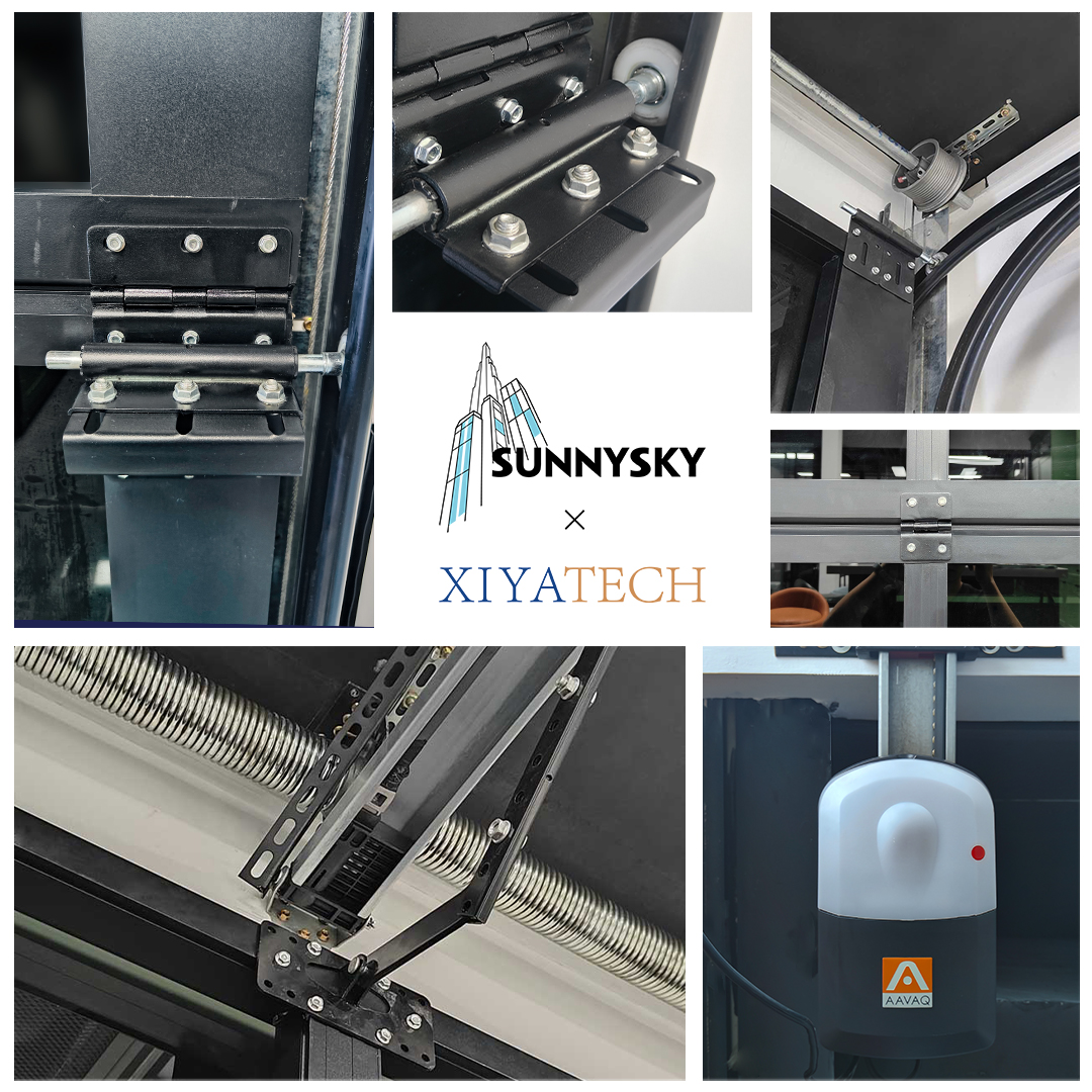 Sunnysky Thicker Aluminum Frame Corrosion-Resistant Powder Coating Durable Glass &amp; Metal Garage Door