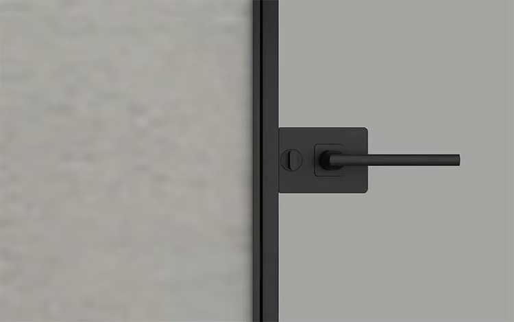 Factory Wholesale Minimalist Matte White Slim Aluminum Full Vertical Ribbed Frosted Glass Interior Bathroom Door