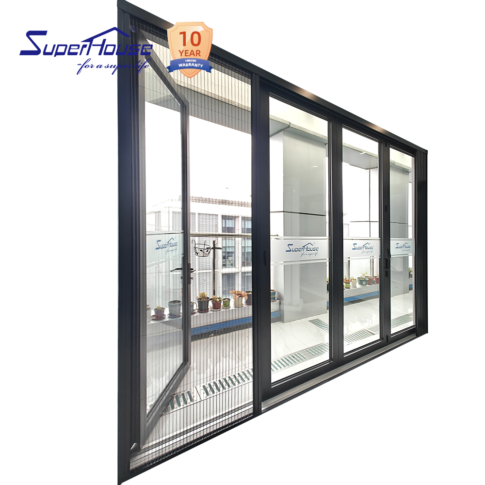 Accordion Bi Fold Doors Impact Resistant Aluminium Door Double Glazed Upvc Glass Hurricane Proof Patio Folding PVC