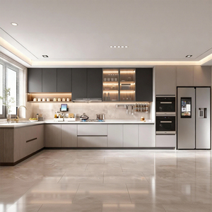 Factory Custom Modern Simple Aluminum Alloy Kitchen Cabinets with Waterproof Practical Furniture