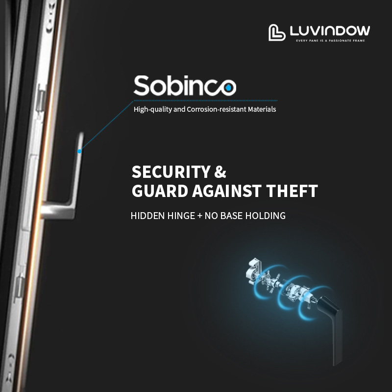Ultra Slim Profile High Security Customizable Aluminum Tilt Turn Windows For North American