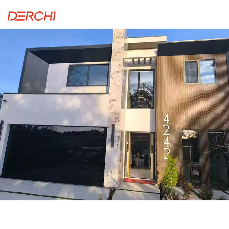 DERCHI USA NFRC Customized Insulated Low-E Glass Big Fixed Picture Window Energy Efficient Aluminum Floor to Ceiling windows