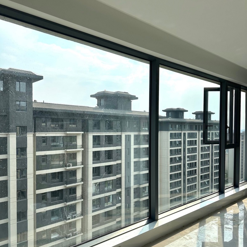 Modern Outward Opening Aluminum Casement Window Energy Star Rated Soundproof Thermal Break Flat Frame Smooth Flush Residential