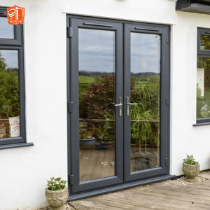 Exterior Aluminum Double Glass French Swing Doors Villa Patio