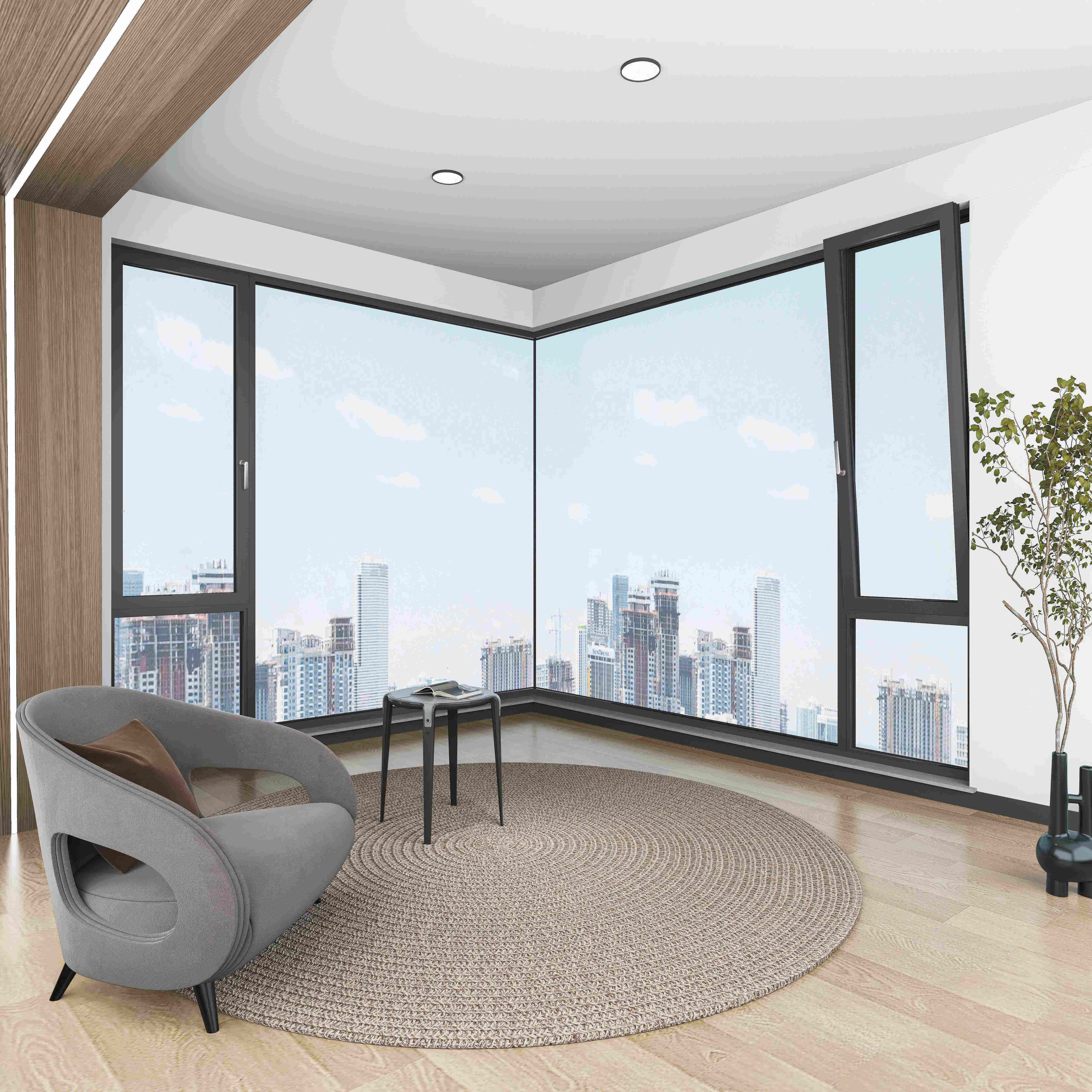 Fuson Australia As2047 As1288 Double Glazed Glass Commercial Build Aluminium Bathroom Awning Type Windows Awning Window
