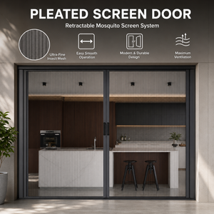 Retractable Aluminum Pleated Mesh Screen Door
