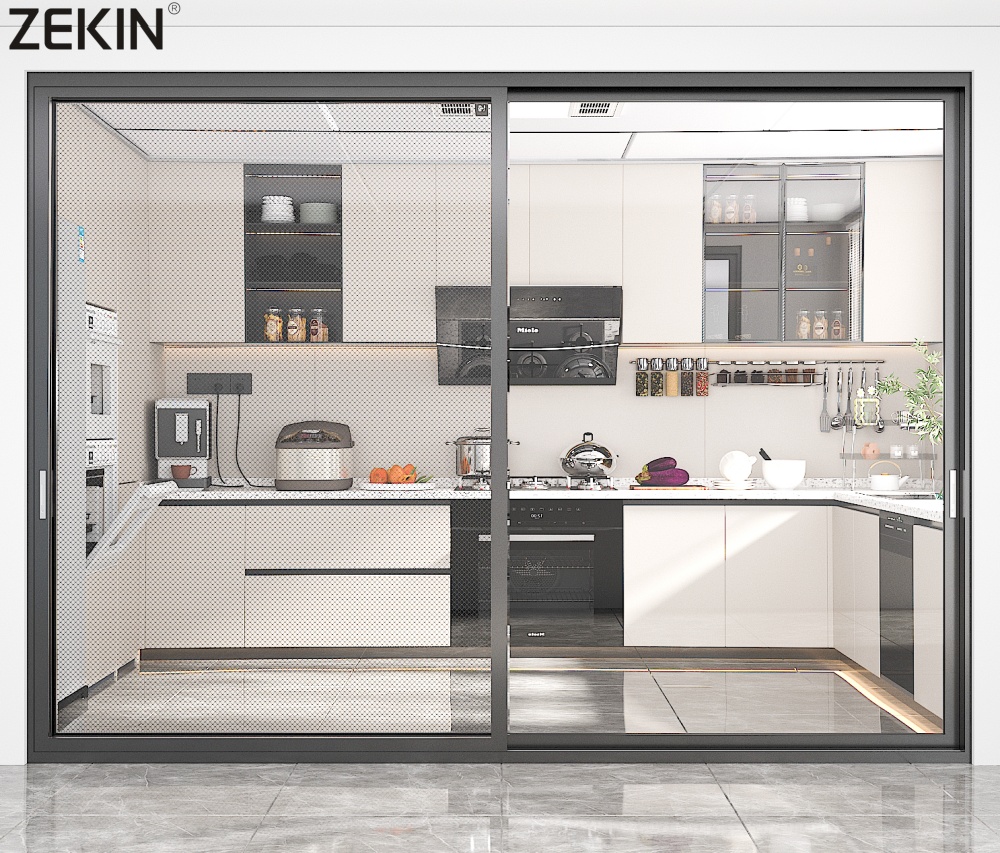 Factory Double Glass 3 Track Aluminum Sliding Door NFRC AS2047 Certification Interior Sliding Door System Patio Sliding Door
