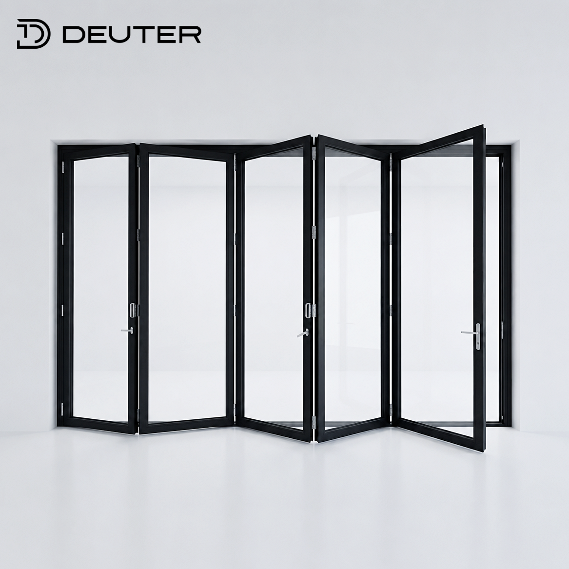 Panoramic Waterproof Aluminum Folding Glass Doors Thermal Break Large Opening Modern Exterior Accordion Bifold Patio Door System