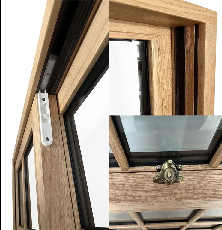 Penjoy Craftsman Solid Wood Single Hung Window Aluminum Clad Wood Double Glazed Real Wood Interior American Classic
