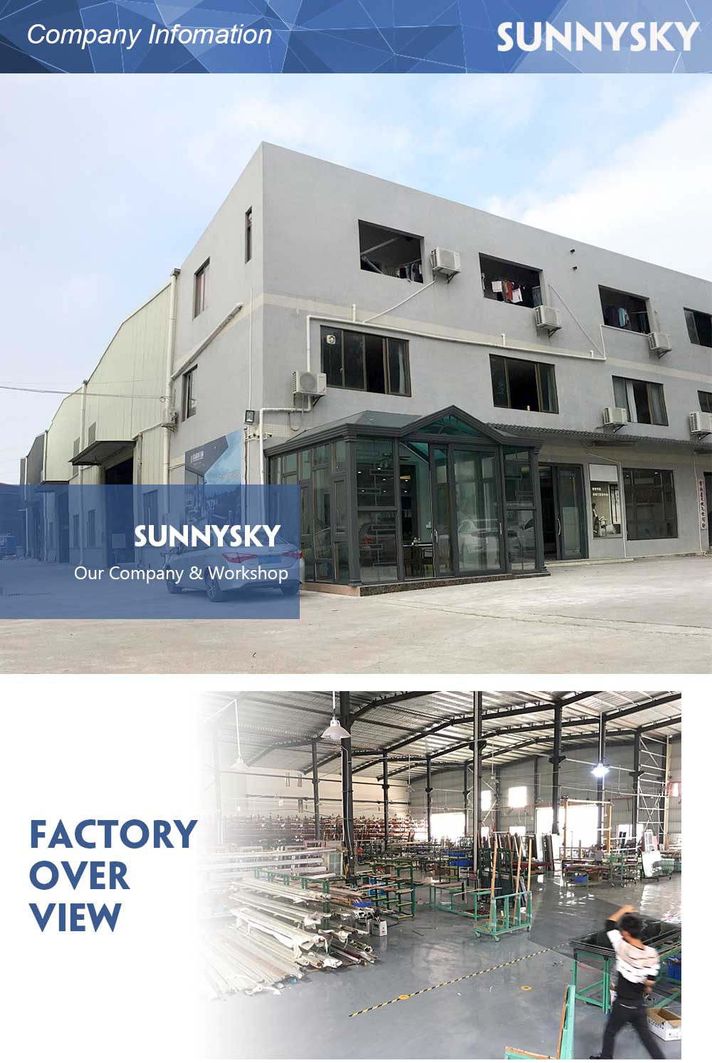 Sunnysky Building House Entrance Swing Door Villa Aluminum Casement Door With Mosquito