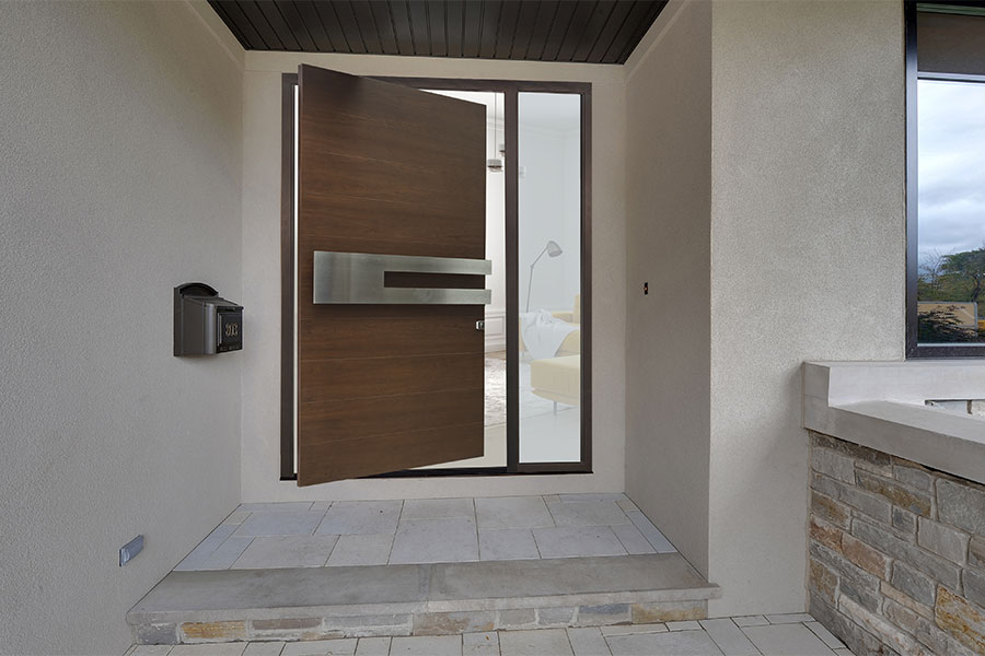 Ace Customized Direct Factory Price Wooden Frame Pivot Entrance Front Door Wood Front Entry Doors &amp; Exterior Doors For Home