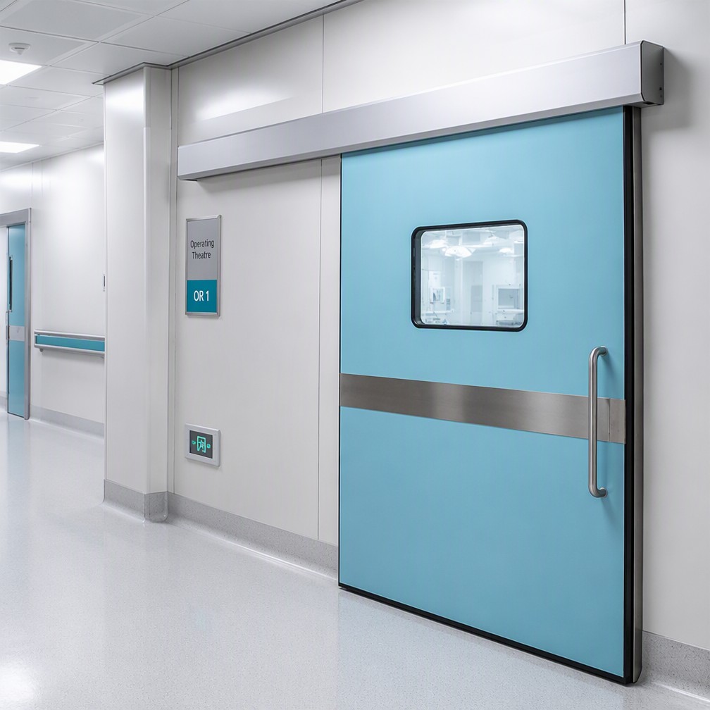 Cleanroom Sliding Door Medical Isolation Door Aluminum Alloy Swing Sliding Hybrid Door for Hospital ICU OT