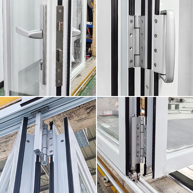 Hurricane Proof Aluminum Exterior Door Balcony Patio Lowe Glass Aluminum Bifold Folding Door