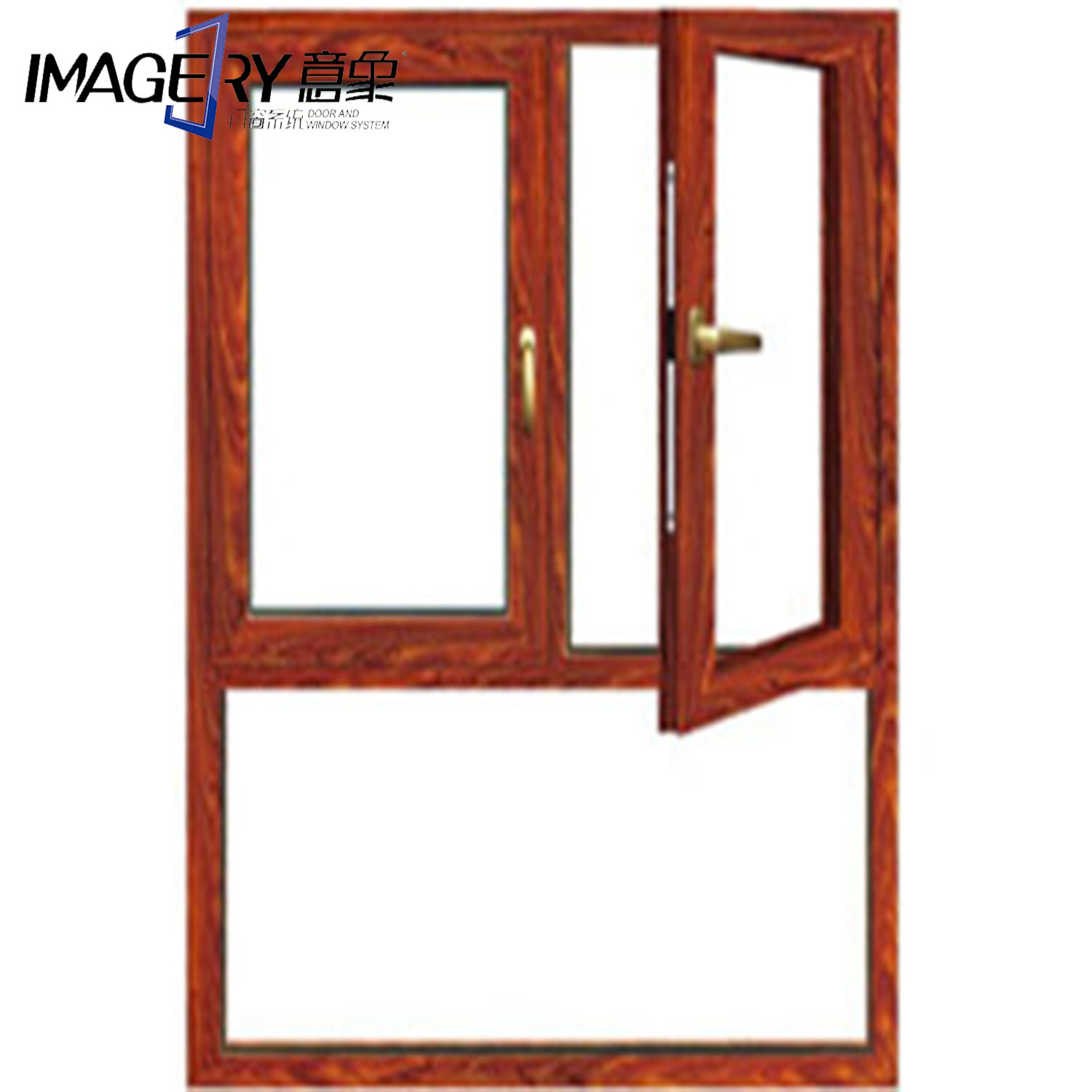 YX-88 Wood Clad Aluminum Window/turn and Tilt Inside Window/oak Wood windows for Sale