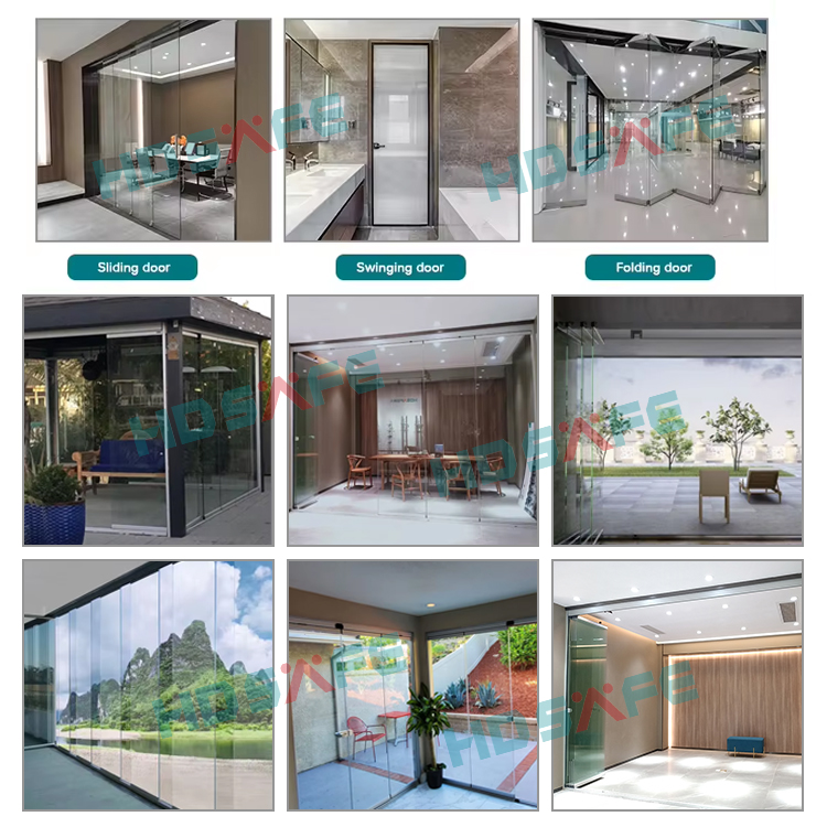 Folding glass partition overview