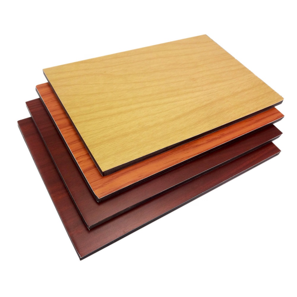 Modern Waterproof 3mm Apartment Kitchen Cabinet Door ACP Anti-static Fireproof Aluminum Composite Panel Wood Grain Board