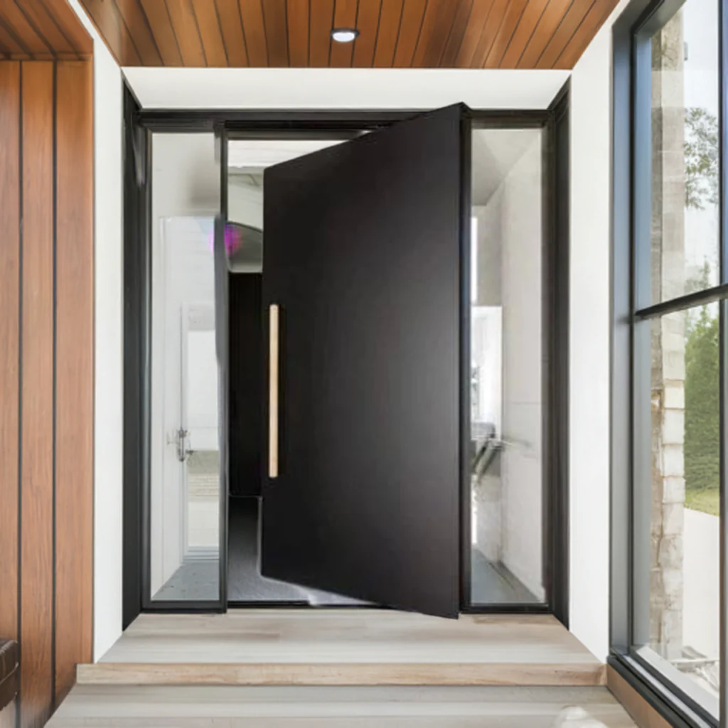 Ace Customized Direct Factory Price Wooden Frame Pivot Entrance Front Door Wood Front Entry Doors &amp; Exterior Doors For Home