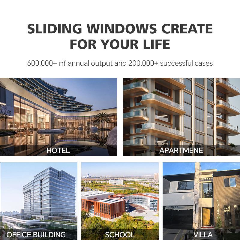 DERCHI European Standard CE Certified Aluminum Horizontal Sliding Window Double Glazed Tempered Glass Aluminium windows for Home