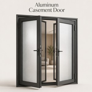 Verified High Quality Custom Inward Open Double Aluminum Casement Door with Fiberglass Anti-Mosquito Screen