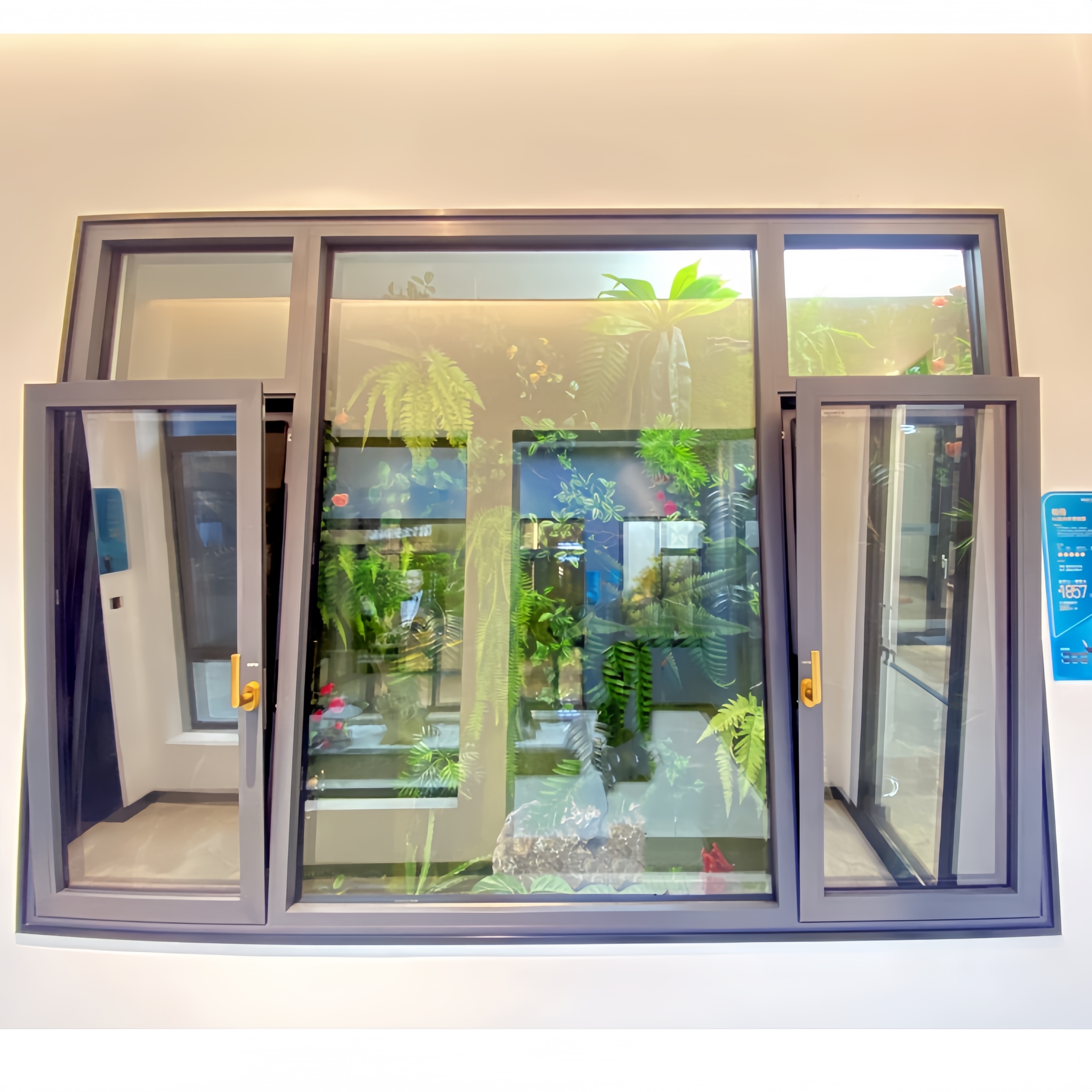 Customized Modern Double Layer Glass Aluminum Tilt and Turn Casement Window Thermal Break with Aluminum Alloy Frame