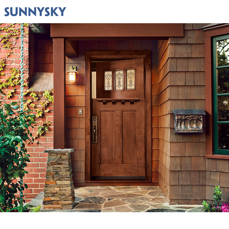 Sunnysky Building House Entrance Swing Door Villa Aluminum Casement Door With Mosquito
