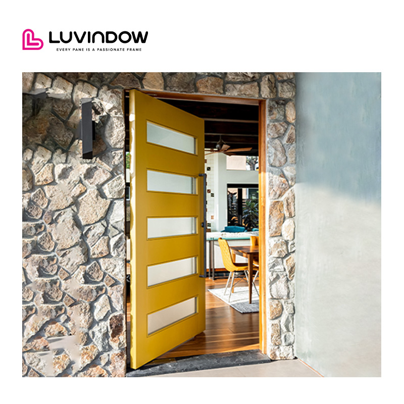 Energy Efficient Insulated Glass Weatherproof Aluminum Pivot Door For North American Custom Homes