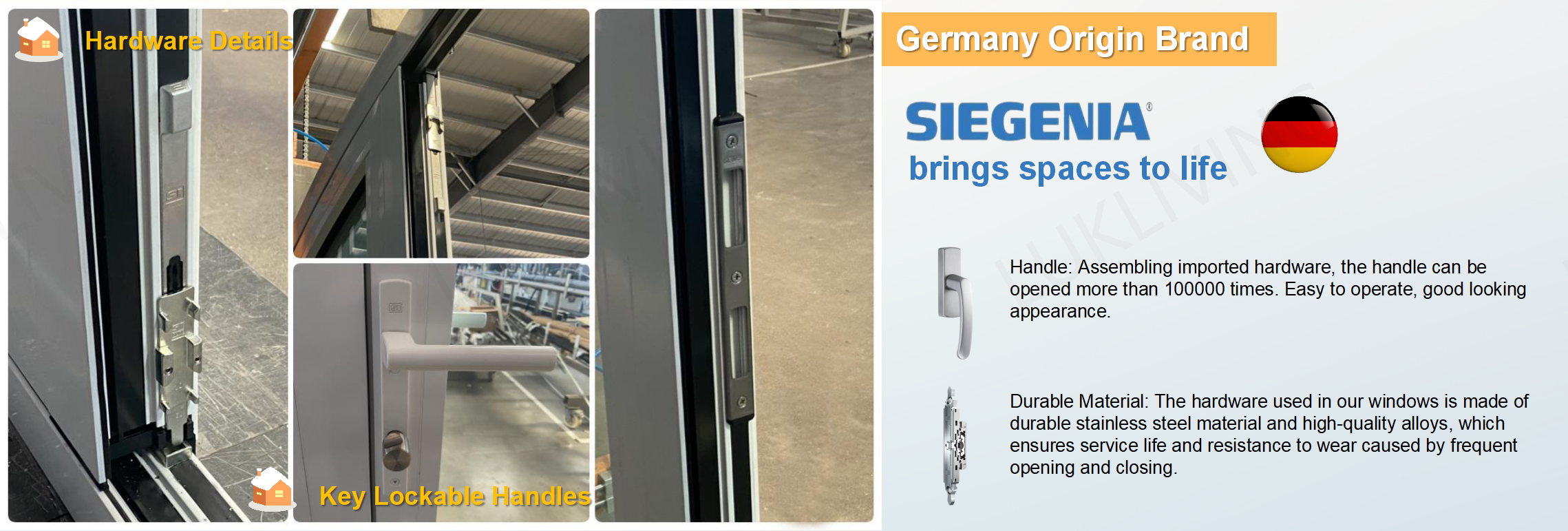 Thermal Break Aluminum Casement Door Profile