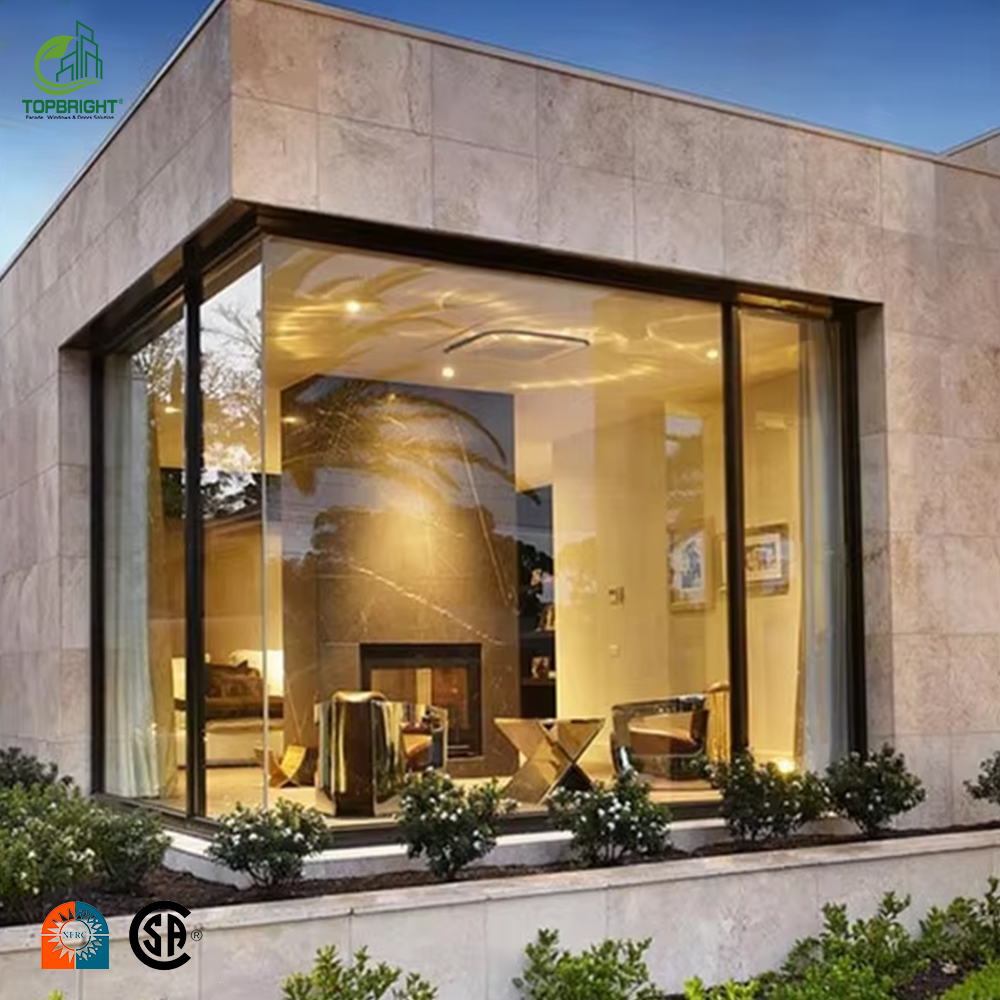 American Style Large Window Double Glazed Glass Big Aluminum Picture windows System