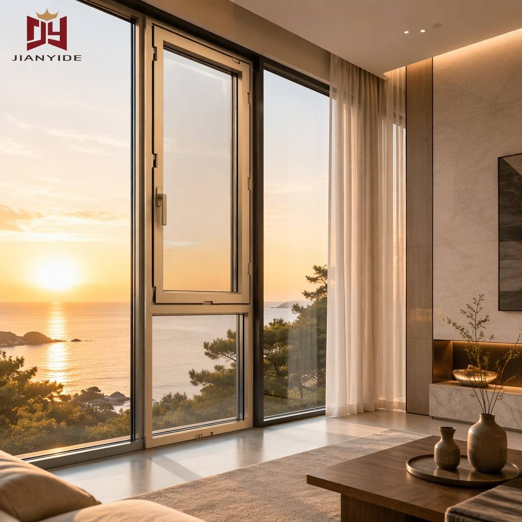 European Hurricane-resistant High-impact Black Aluminum Alloy Slim Aluminum Doors And Windows Casement Windows