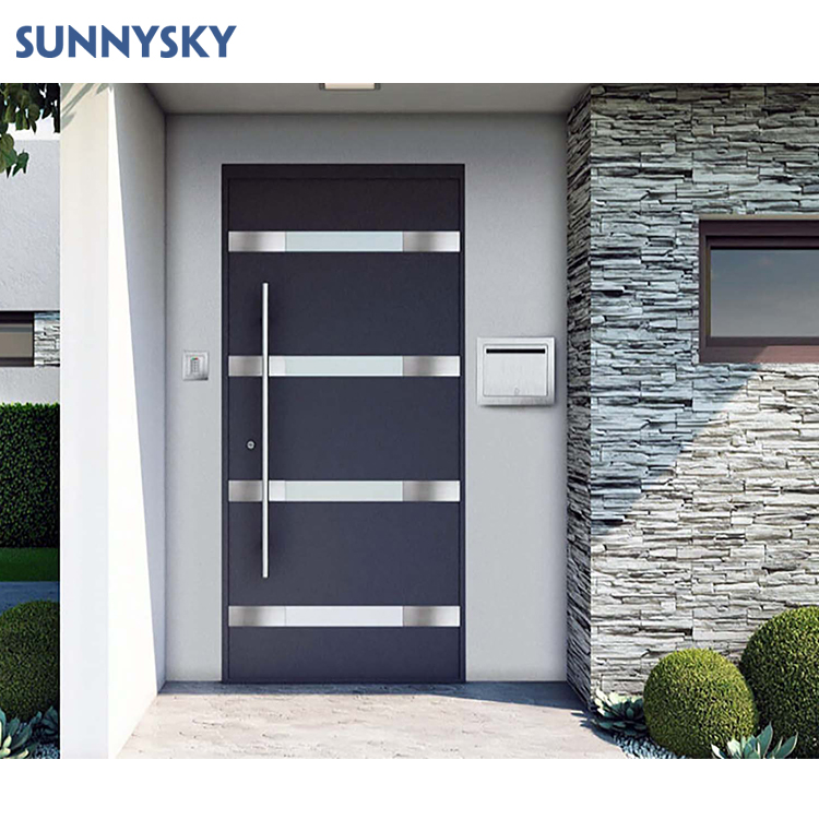 Sunnysky Building House Entrance Swing Door Villa Aluminum Casement Door With Mosquito