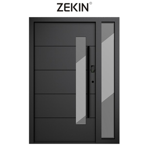 ZEKIN Aluminum Modern Luxury Security Metal Door Exterior Pivot Door