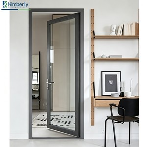 Simple Modern Aluminum Casement Door Smooth Surface Color Custom Sound Insulated