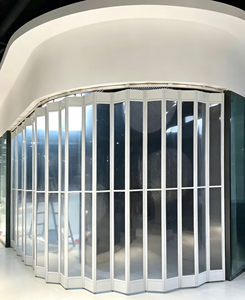Factory Customized Modern Transparent Shop Sliding Doors Crystal Aluminum Folding Doors
