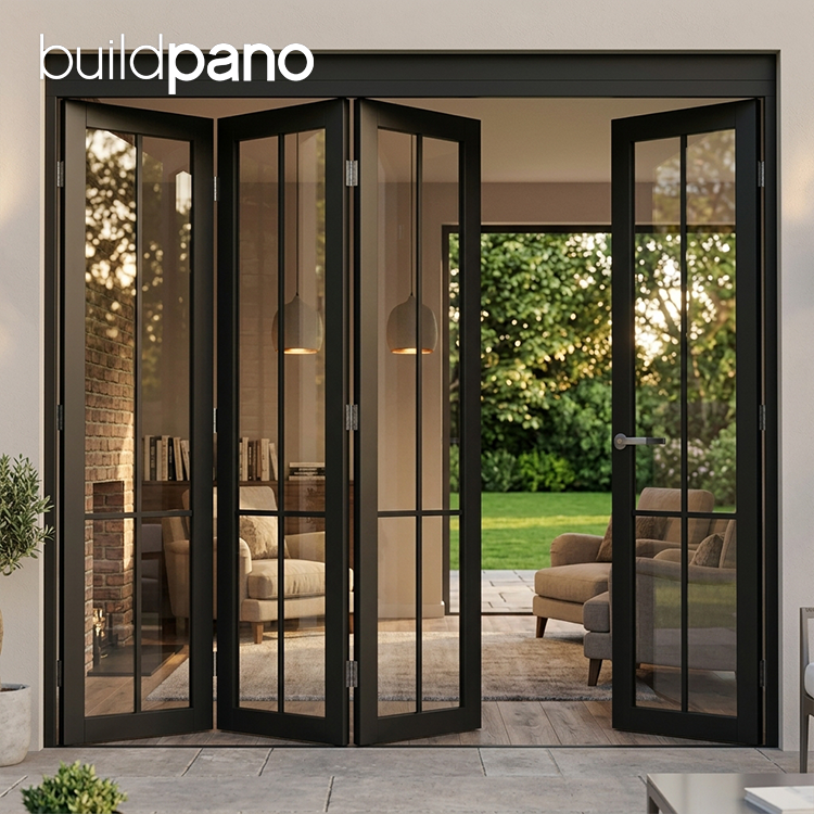Luxury Retro Style Heritage Villa Garden House Interior Partition Kitchen French Aluminum Folding Glass Door