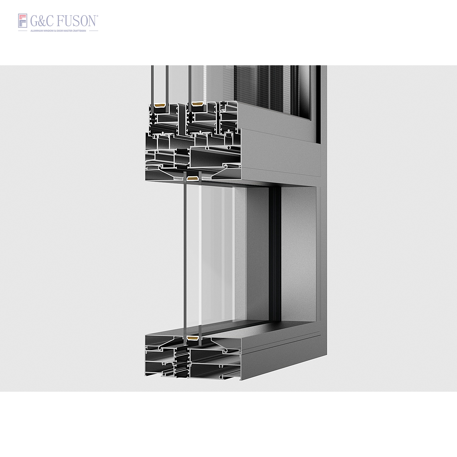 Fuson Soundproof Accordion Sliding Glass Windows and Doors Thermal Break Aluminum Bi Folding Window slide window