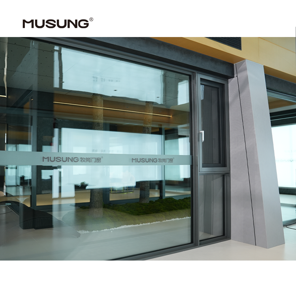 Aluminum Windows Hotel House Out Swing Ultra Slim Narrow Frame Customized Low-E Thermal Break Casement Windows