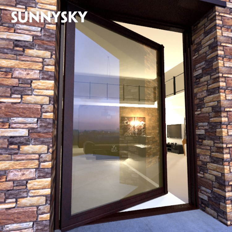 Sunnysky Building House Entrance Swing Door Villa Aluminum Casement Door With Mosquito