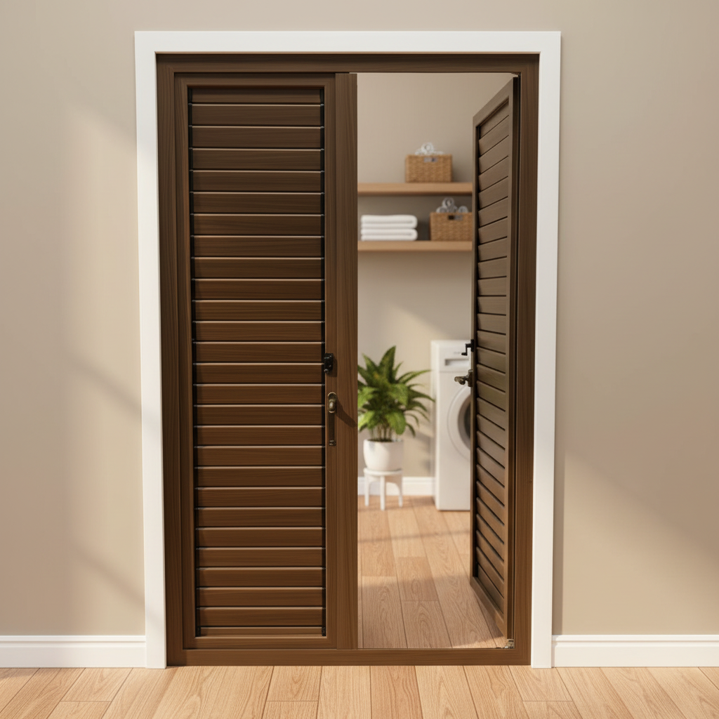 Custom Heavy Duty Aluminum Louver Door, Anti-Corrosion Windproof Security Door with Hardware for Garage, Storage &amp;Commercial Use
