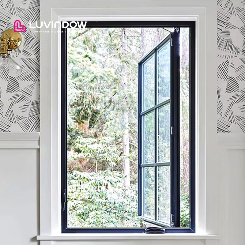 Modern Aluminum Crank Out Window for Bedroom &amp; Bathroom Use Custom Color Options Soundproof &amp; Energy-saving