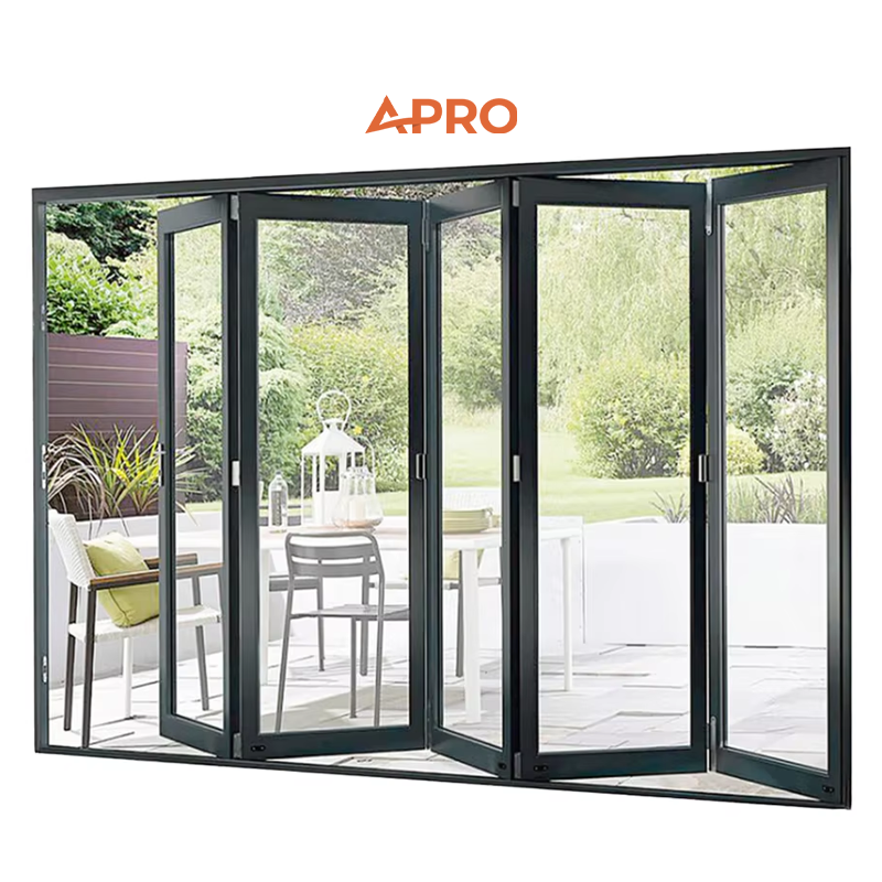 As2047 Australian Fold Door Double Glazed Glass Door External Patio Door Exterior Soundproof Balcony Aluminum Folding Doors