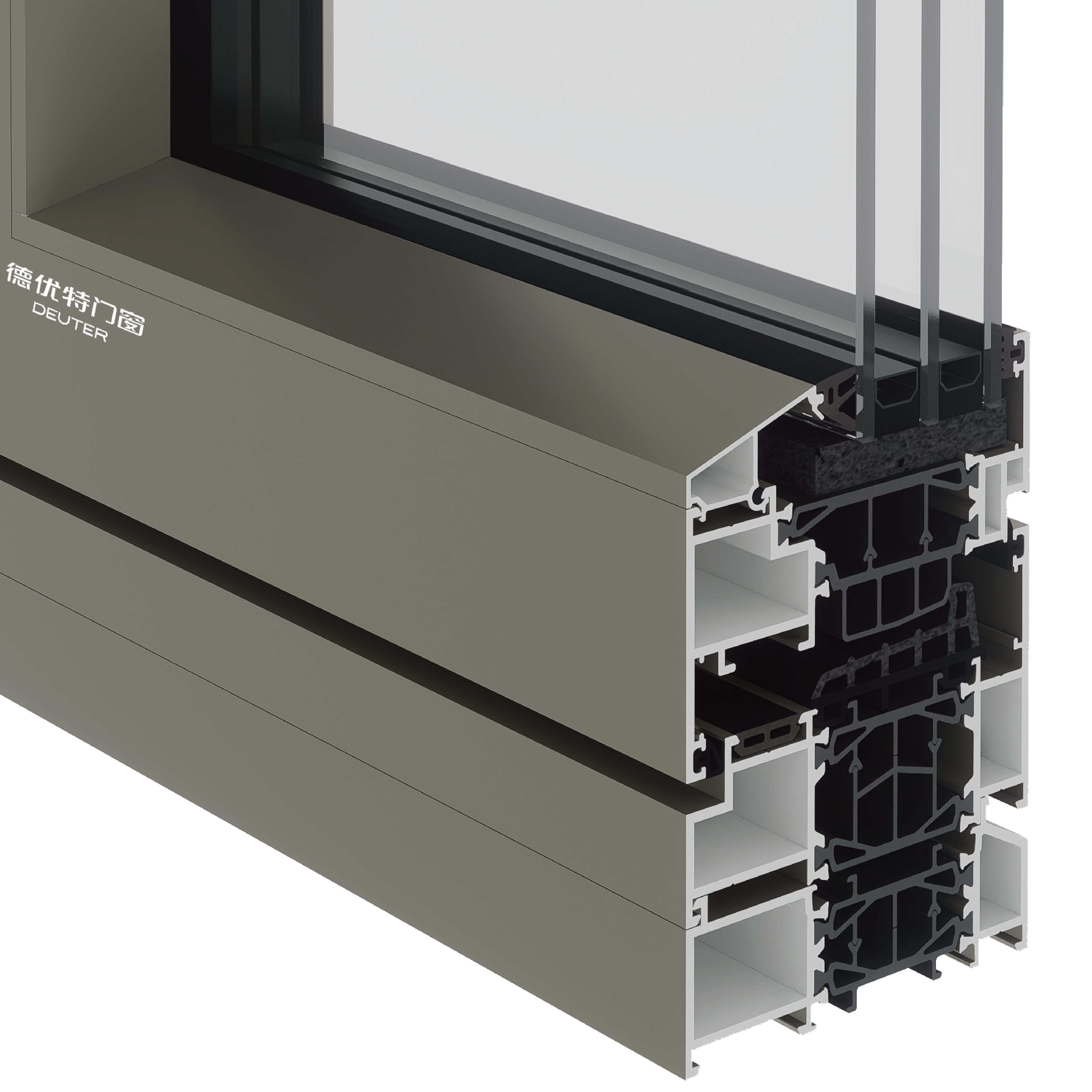 2.0mm Flush Design Aluminum Windows Thermal Break Triple Sealing High Performance Acoustic for Luxury Villa Construction Project