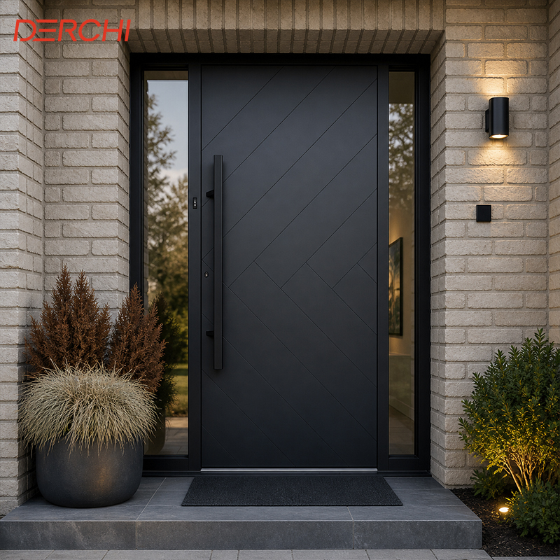 Fire Rated Aluminum Front Door Entry Door Exterior Security Door for Building and Commercial Projects