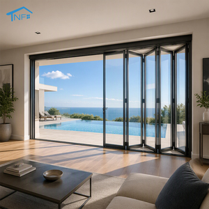 NF Patio Double Glass Exterior Accordion Folding Door