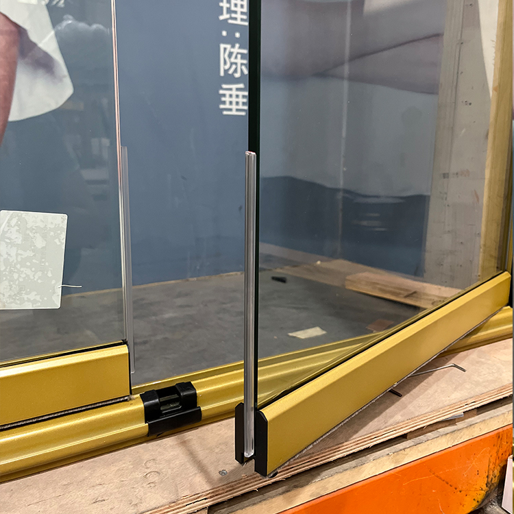 Partition Wall Stack Exterior Frameless Sliding Door Movable Glass Aluminum Folding Waterproof Graphic Design Commercial Modern