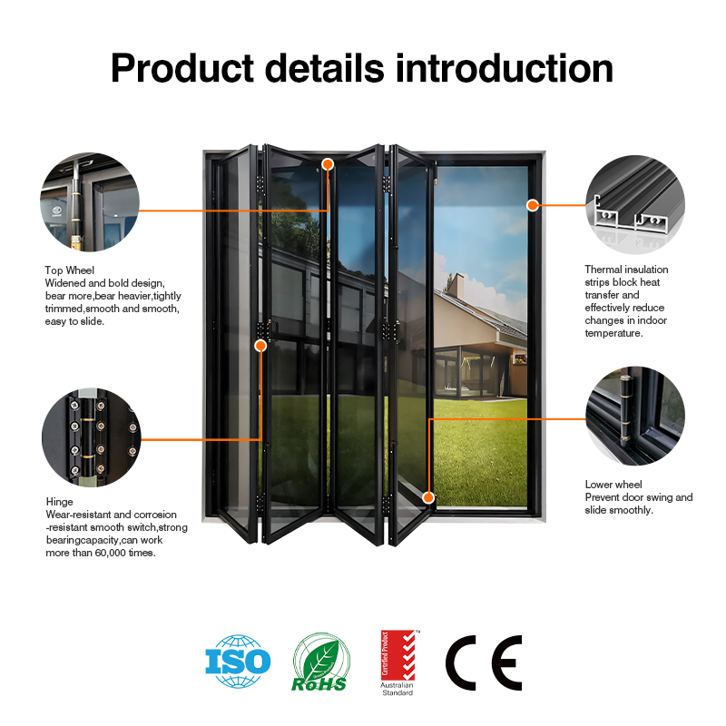 Crittall Style Slimline Aluminium Internal Bifold Door Black Frame Glass Room Divider Heritage Partition
