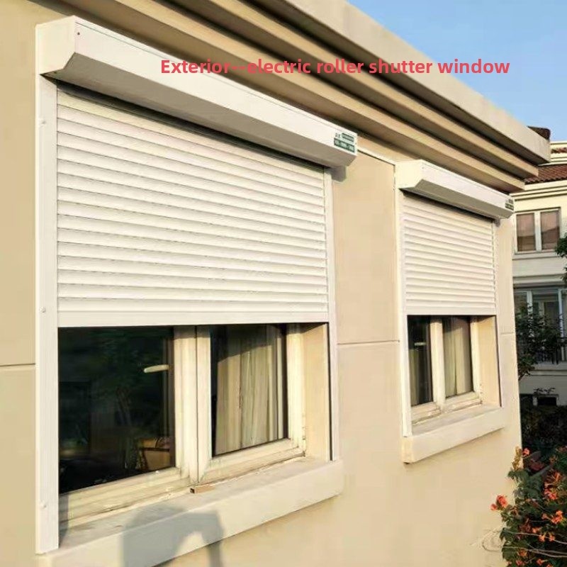 European-Style Aluminum Alloy Louvers Folding Sliding Fixed Louver Doors Windows Remote Control Thermal Insulation for Exterior
